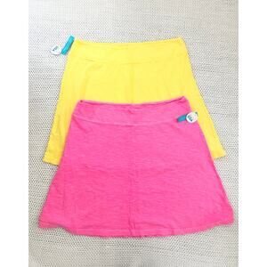 Fresh Produce Marina Skirt Set Daffodil Yellow Cosmos Pink NWT Slub Skirts XXL